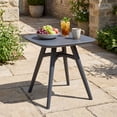 thumbnail image 4 of Gymax Square Outdoor Dining Table All-Weather Plastic Patio Bistro Table for 4 Gray, 4 of 10
