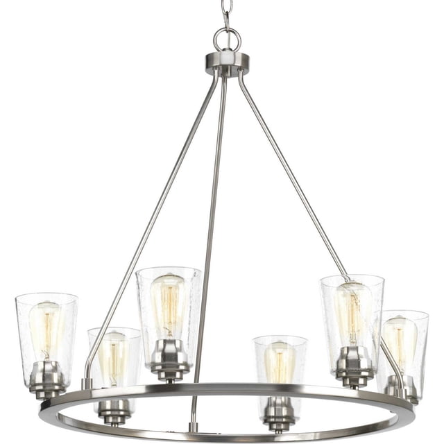 Progress Canada Debut 6-Light Chandelier in Brushed Nickel Finish