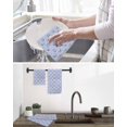 thumbnail image 5 of Spring Floral Kitchen Dish Towels for Drying Dishes Set of 3, Retro Flowers Leaves Botanical Light Blue Waffle Weave Microfiber Hand Tea Bathroom Towels Quick Dry & Absorbent Towel 15.7x23.6, 5 of 7