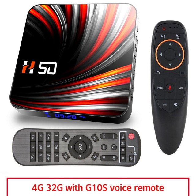 For Android Tv Box Android 10.0 4k 4gb 32gb 64gb Media Player 3d Video Smart Tv Box 4+32G_European plug+G10S remote control