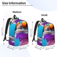 thumbnail image 2 of Vsdgher Lizard With Sunglasses Colorful Print Canvas Backpack Travel Rucksack Unisex Knapsack 15.7/17.7Inch Laptop Backpack for Work,College-Medium, 2 of 5