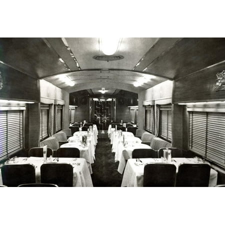 Interior of the Luxury Dining Car of the 'Empire State Express' of 1941 Print Wall