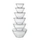 thumbnail image 2 of Tazones de vidrio PYrex con tapa | Juego de 5 tazones texturizados resistentes al calor para hornear y preparar alimentos | Apilables y aptos para lavavajillas, 2 of 6