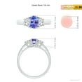 thumbnail image 4 of ANGARA Natural Three Stone Oval Tanzanite and Half Moon Diamond Ring in 925 Sterling Silver for Women (Size-7x5mm) | December Birthstone, Anniversary, Jewelry Gift for Women | Natural Tanzanite Ring, 4 of 8