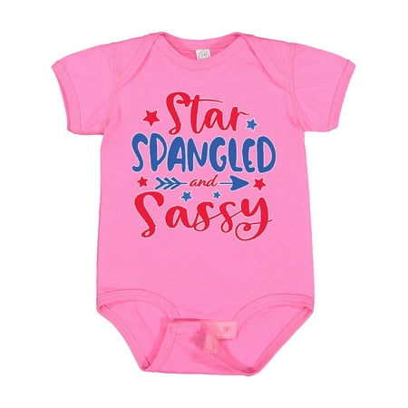 

Inktastic 4th of July Star Spangled and Sassy with Arrow and Stars Gift Baby Boy or Baby Girl Bodysuit