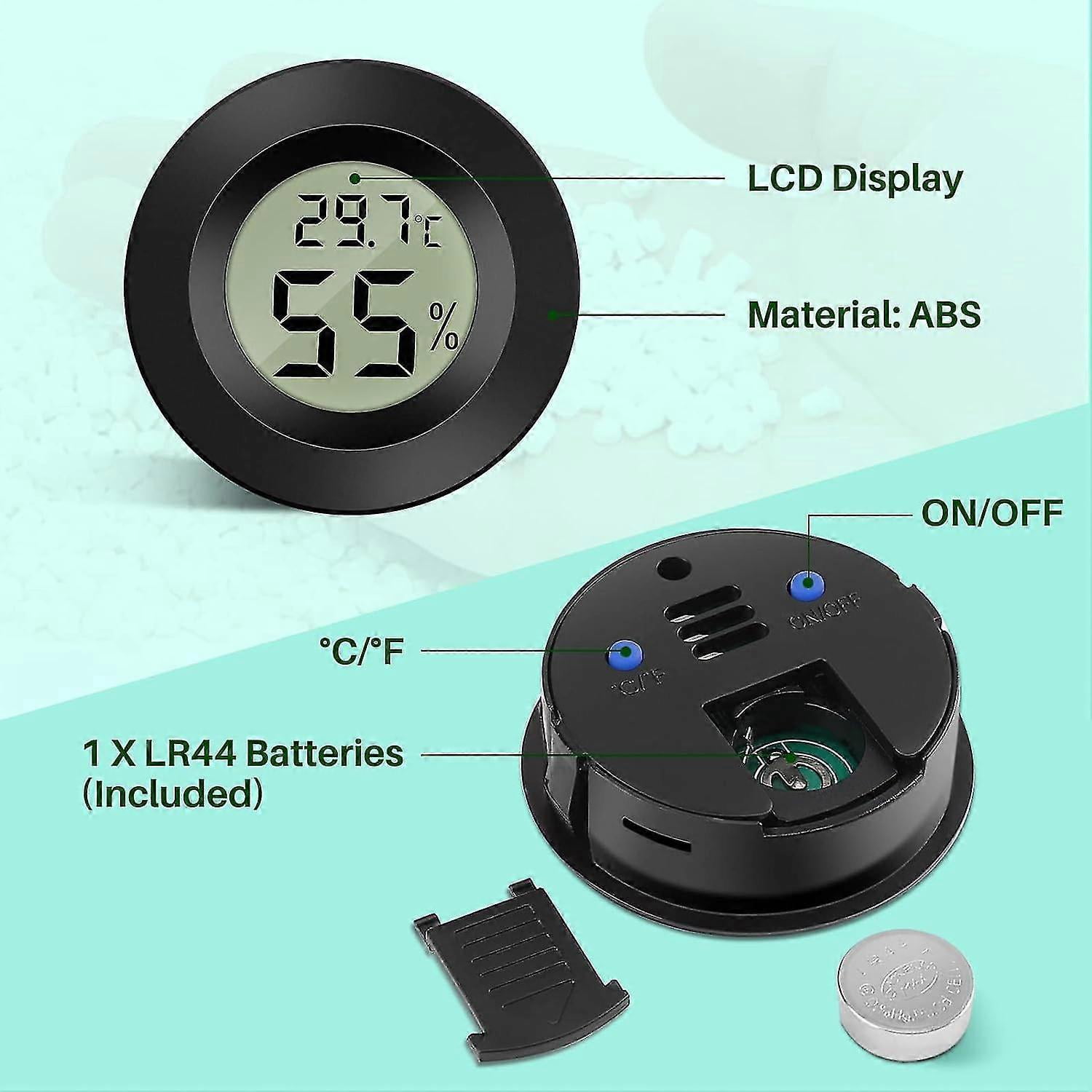 3-pack Hygrometer Thermometer Digital Lcd Monitor Humidity Meter Gauge For Humidifiers Dehumidifiers Greenhouse Basement Babyroom