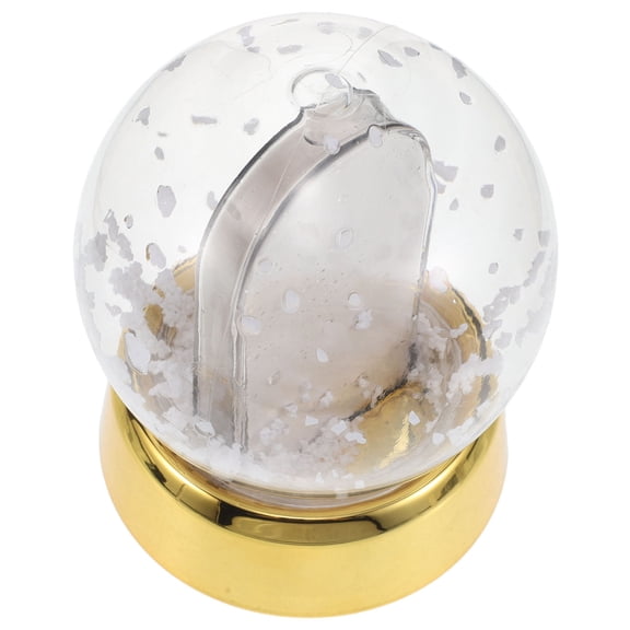 LOLIPPYY Holiday Photo Snow Globe with Golden Base Easy Assembly for Home Decoration