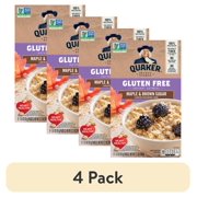 (4 pack) Quaker Instant Oatmeal, Gluten Free, Maple Brown Sugar, 8 Packets