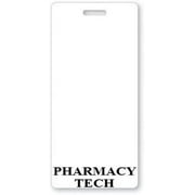 PHARMACY TECH Badge Buddy - Vertical Heavy Duty Spill & Tear Resistant Cards - 2 Sided - Quick Role Identifier Buddies for Pharmacy Technicians by Specialist ID (1, White)