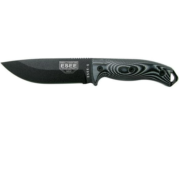 Esee Knives ESE-5PB-002 2020N 5 Blade G-10 3D Knife Handle with Black Kydex Sheath, Gray & Black