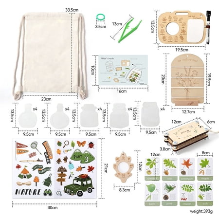 Kids Exploration Kit Outdoor Set with Magnifier Bug Tools & Storage Bag Educational Science Toy for Toddlers