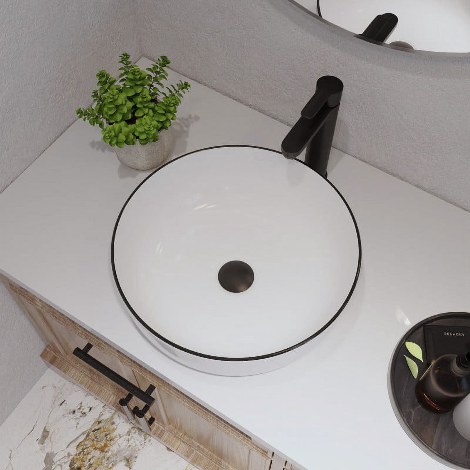 DeerValley DV-1V0030 Symmetry 16'' White Ceramic Circular Vessel Bathroom Sink