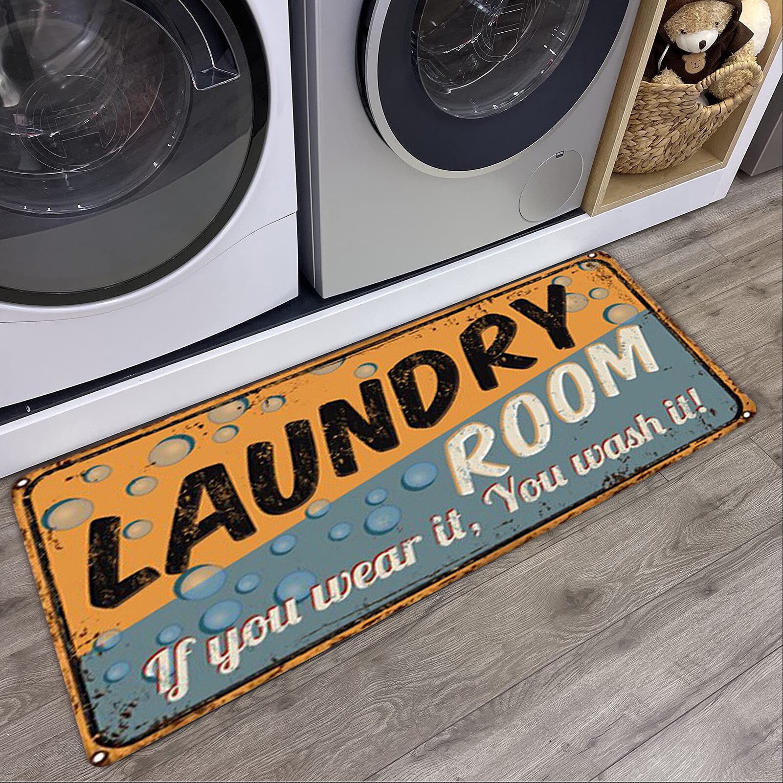 Laundry Room Rug Runner Non Slip Laundromats Mudroom Runner Farmhouse