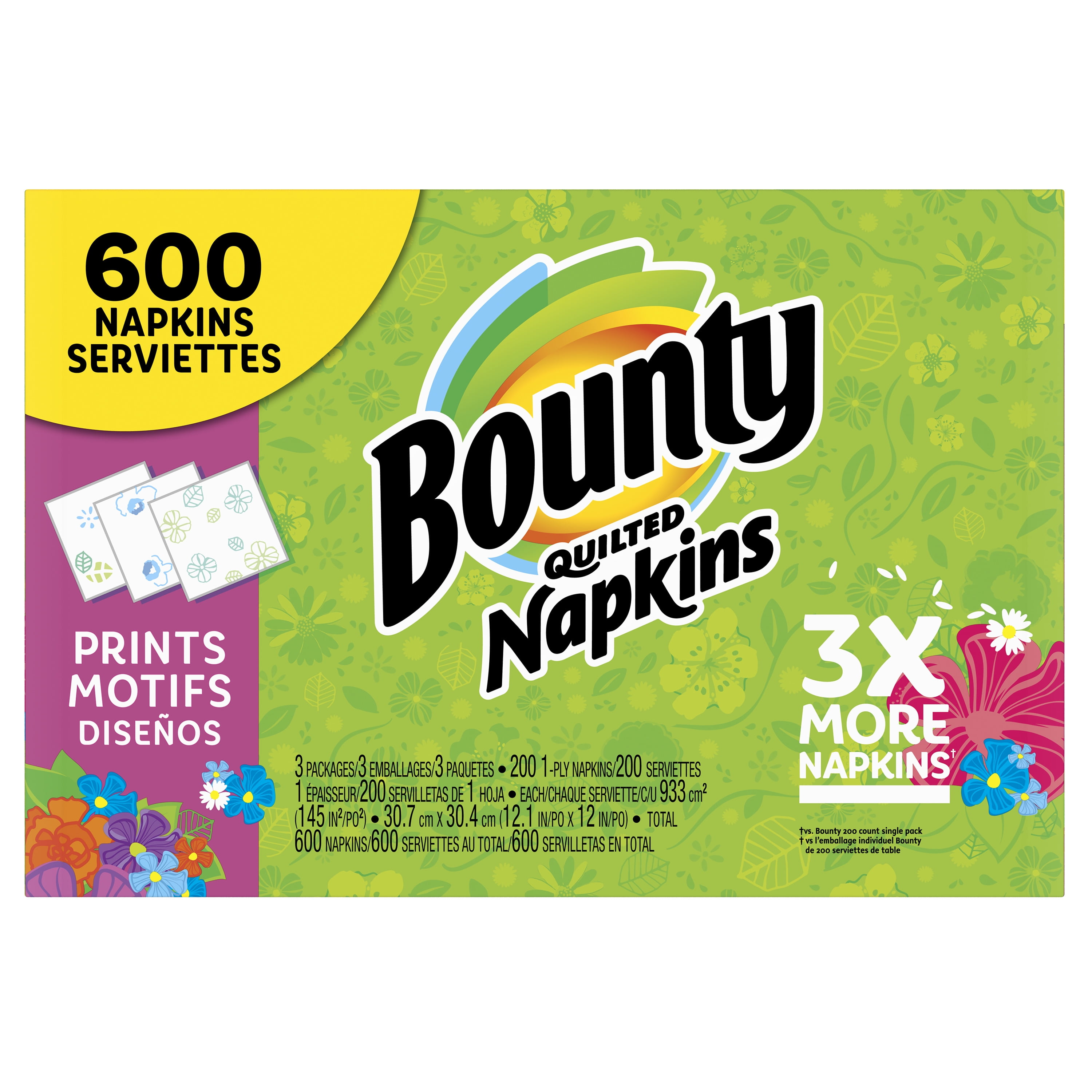 Bounty Everyday Paper Napkins, Print, 600 Count Napkins BrickSeek