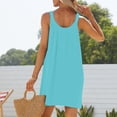 thumbnail image 4 of Casual Dresses For Womens Summer Solid Color Spaghetti Strap Sleeveless Casual Vacation Mini Beach Dress Outwear, 4 of 6
