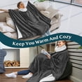 thumbnail image 7 of PAVILIA Sherpa Wearable Blanket Poncho Women Men, Oversized Hoodie Sweatshirt Poncho Blanket, Hooded Sweater Wrap Cape Neck Warmer, Fleece Soft Hug Sleep Pod Adult, Cozy Warm Gift Ideas Sister, Gray, 7 of 7