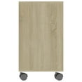 thumbnail image 5 of IM Lashes End Side Table with Rolling Wheels, Bedside Table with Open Shelf Oak 27.6"x13.8"x21.7" Chipboard, 5 of 6