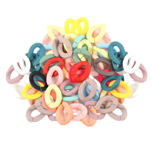 50 piezas de cadena mixtos s de fabricación de cadenas de bordillo conector DIY cadena sustros el , Mate Gloria Anillos de enlace de cadena