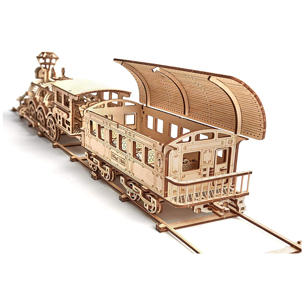 Wood Trick 3D Locomotive Wooden Puzzle Train Model Mechanical Building Kit