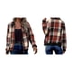 thumbnail image 3 of Chaquetas de Mujer Informales con Cremallera, de Franela A Cuadros, Larga, Holgadas, Ideales para Otoño. Rojo Ladrillo XXL, 3 of 7