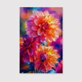 thumbnail image 2 of Dahlia Flower Canvas Wall Art 8x12 inches - Rustic Neutral Dahlia Flower Watercolor Canvas Print Botanical Artwork, 2 of 5