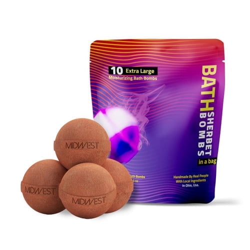 Orange Aloe Luxury Bath Bombs -Set of 10 - Extra Large - 4.5oz