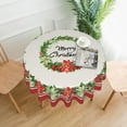 thumbnail image 2 of Poinsettia Christmas Tablecloth Round 60 Inch White and Red Christmas Round Tablecloth Washable Polyester Winter Floral Bird Decorative Table Cloth for Home Kitchen Dining Table Outdoor Party Patio, 2 of 6