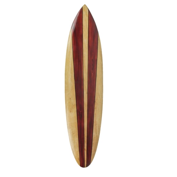 Zeckos 39 inch Painted Dark Stripes Wood Surfboard Wall Hanging