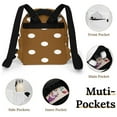 thumbnail image 4 of Brown Beige Color Dot Small Backpack Cute Mini Backpacks For Woman Lightweight Daypacks, 4 of 8
