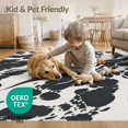 thumbnail image 4 of ODIKA 6'x9' Black White Waves Abstract Design Washable Area Rug Dynamic Flowing Pattern for Modern Spaces Non-Slip, Chair-Friendly, for Dining Room, Under Table, Office Décor, 4 of 7