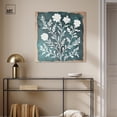 thumbnail image 3 of Floral Stamp Teal Canvas Folk Art Prints by Art Remedy, Gallery Wrapped, 30" x 30", 3 of 7