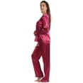thumbnail image 2 of Just Love Womens Pajama Set (Satin Wine, 3X), 2 of 3
