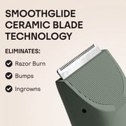 Meridian Slimmer Trimmer Precision Bikini & Pubic Grooming Electric Shaver, Waterproof, for Women & Men, Sage