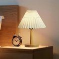 thumbnail image 6 of OEFNTAC Desk Lamp Table Lamp Lamps Table Lamp for Bedroom Infinitely Dimmable Nightstand Lamp with Umbellate Flaxen Fabric Shade for Living Room Office Dorm Solid Wood LED Bulb Included, 6 of 7