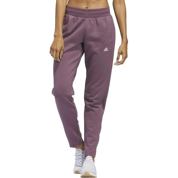 Adidas Women’s Relaxed Fit Tapered Legs Fleece Pant Small Shadow Fig in Color