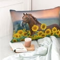 thumbnail image 5 of KLL Horse Sunflowers Pillow Covers Envelope Closure,Super Soft and Cozy Fuzzy Fleece Pillow Case Cover 14"x20", 5 of 7