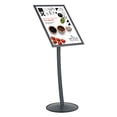 thumbnail image 4 of M&T Displays Simplistic Curved Menu Board 18x24 inch Anthracite Gray Pedestal Sign Holder Floor Standing Aluminum Front Loading Easy Open Poster Advertisement Sign Holder for Restaurant Cafe Hotel, 4 of 8