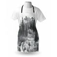 thumbnail image 4 of Garden Mist Apron, Greyscale Design Watercolor Hand Painted Image of Forest, Unisex Kitchen Bib with Adjustable Neck for Cooking Gardening, Adult Size, Grey Dark Grey and White, by Ambesonne, 4 of 4