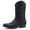 Black, variant on GLOBALWIN Dark Brown Cowboy Boots For Women Dark Brown Cowgirl Boots Square Toe Western Boots With Low Heel Size 8M