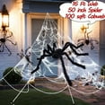 thumbnail image 3 of Araña gigante aterradora negra, telaraña gigante, accesorios de decoración de Halloween, Casa Encantada, vacaciones al aire libre, 150/200cm, 3 of 4