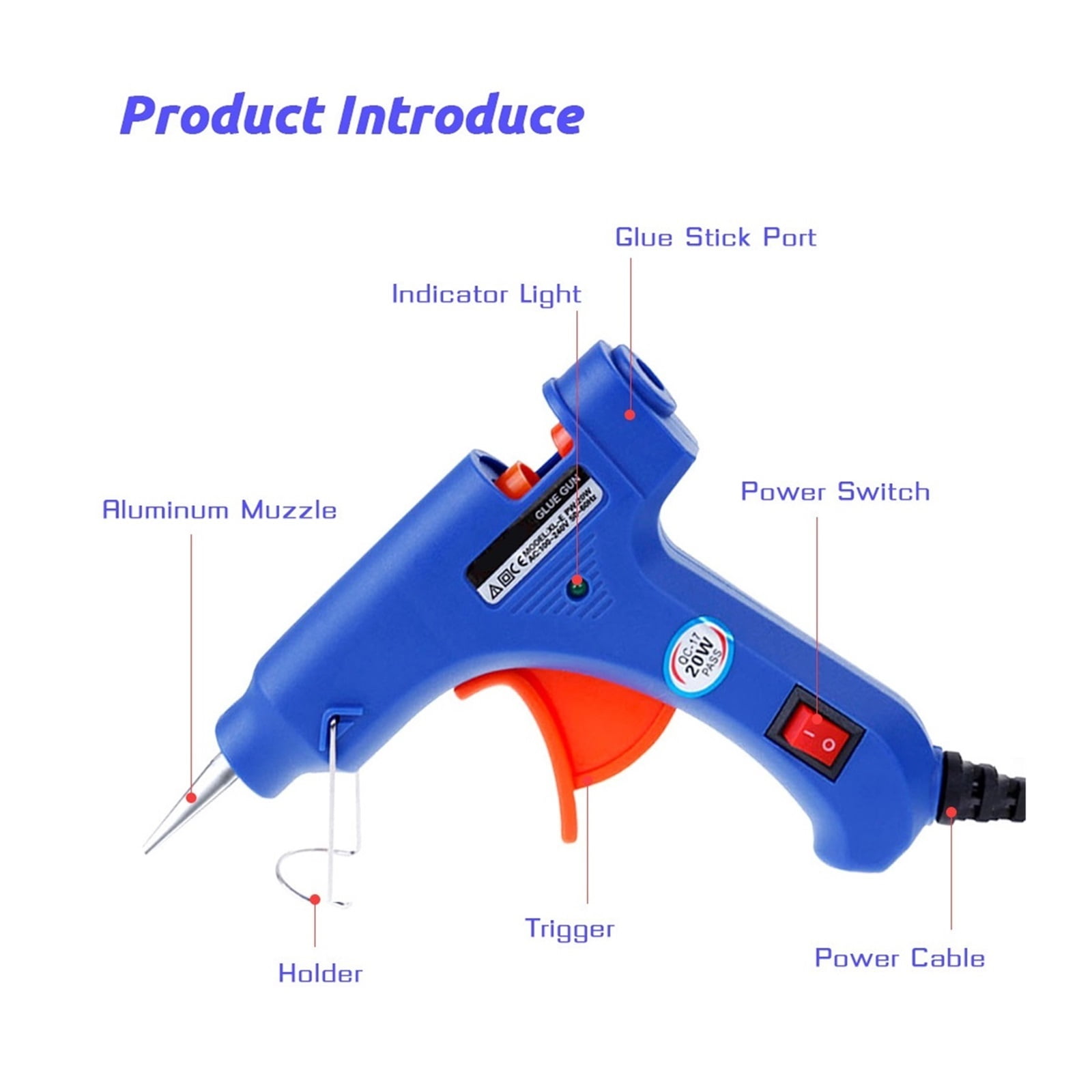 Hot Melt Glue Gun With 7mm*100m Glue Sticks 20W Electric Mini Household Heat Temperature Thermo Tool For Home DIY, Christmas Gifts, Crafts ,Effortless Crafting