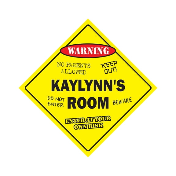 Kaylynn's Room Sign Crossing Zone Xing | Indoor/Outdoor | 14" Tall kids bedroom decor door children's name boy girl