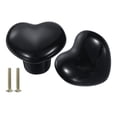 thumbnail image 1 of Uxcell 2 Paquetes de Perillas de Cajón de Cerámica en Forma de Corazón, Tiradores de Cajón, Negros, 1 of 6