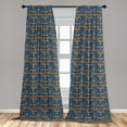 thumbnail image 4 of Ambesonne Tropical Curtains, Cartoon Leopard Leaves Art, Pair of 28"x63", Sea Blue Dark Yellow, 4 of 4
