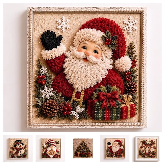 Clearance! 3D Christmas Fabric Poke Art Kit, DIY Christmas Craft Kit for Adults & Beginner, Santa Claus