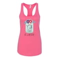 thumbnail image 2 of Wild Bobby, Y'all Is Not Word It's A Word Southern Artsy Jar with Flowers Pop Culture Ladies Racerback Tank Top, Hot Pink, Small, 2 of 3