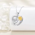 thumbnail image 2 of Sunflower Necklace for Women 925 Sterling Silver You Are My Sunshine Necklaces Heart Pendant Jewelry for Women Mom Birthday Christmas Gift (Sunflower Hummingbird), 2 of 5