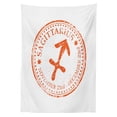 thumbnail image 3 of Ambesonne Sagittarius Tablecloth Rectangular Table Cover, Grunge Zodiac, 60"x84", Orange and White, 3 of 4