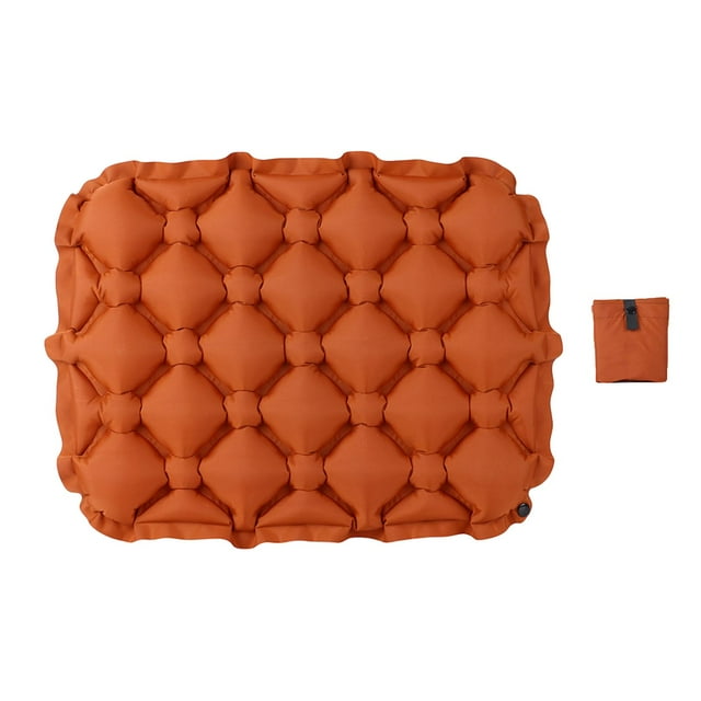 Cojín de asiento inflable cojín de aire transpirable para asiento d de avión senderismo Marrón