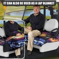 thumbnail image 5 of Whosucclay Non-slip Golf Cart Seat Cover for All Weather Outdoors, Foldable Design 4 Front Pockets Golf Cart Seat Protector, Ocean Sunset Beach, 5 of 7